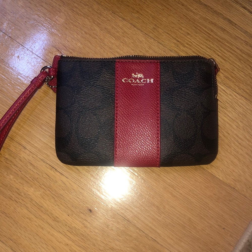 Brown Leather Wristlet | Coach